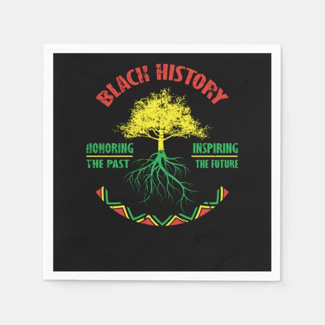 26 Black History Month African Pride Apparel Gift Napkins (Front)