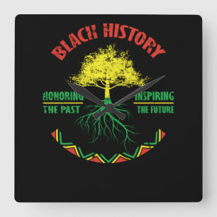26 Black History Month African Pride Apparel Gift Square Wall Clock