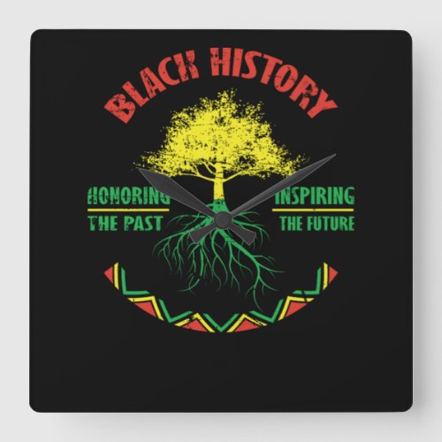 26 Black History Month African Pride Apparel Gift Square Wall Clock
