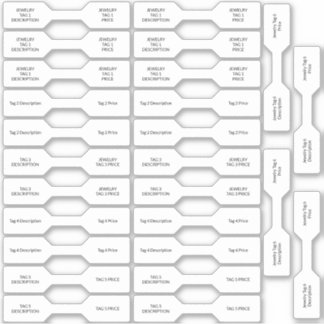 26 Jewelry Price Tags White Custom-Cut Barbell Sticker