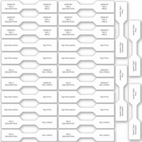 26 Jewelry Price Tags White Custom Cut Barbell Sticker Zazzle com