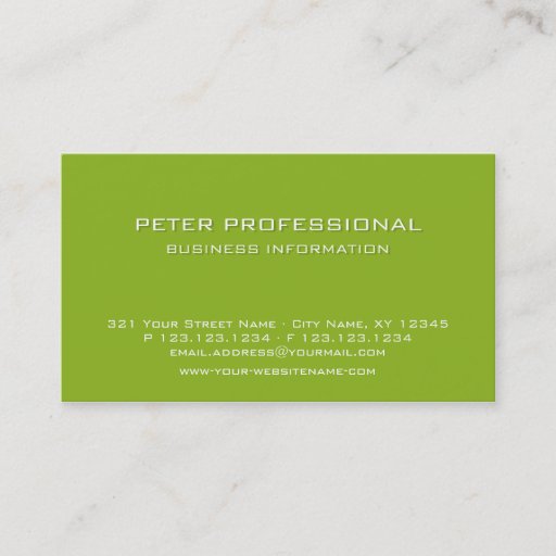 Customizable 26 Modern Professional Business Card lime green
