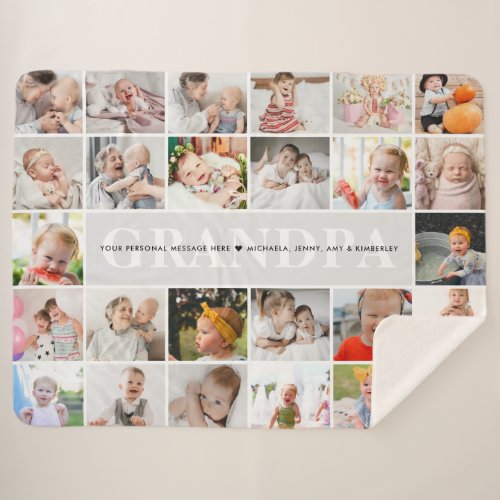 26_Photo GrandpaGrampyGrampy Custom Message Sherpa Blanket