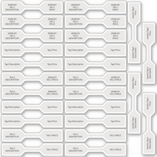 26 Silver Jewelry Price Tag Barbell Stickers