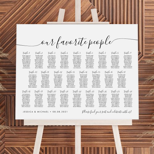 26 Table Elegant Our Favorite People Seating Chart