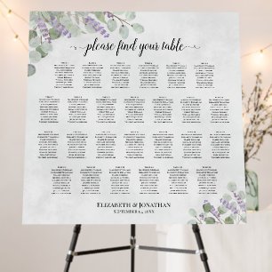 26 Table Lavender Eucalyptus Wedding Seating Chart Foam Board