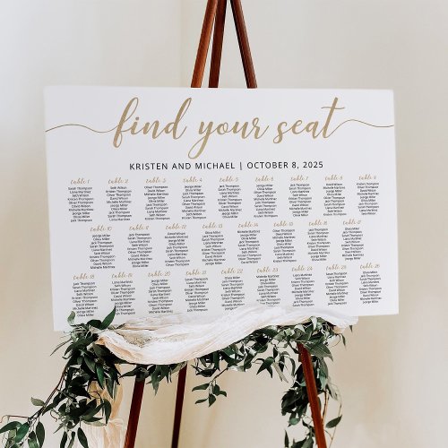 26 Tables Find Your Seat Seating Chart Plan