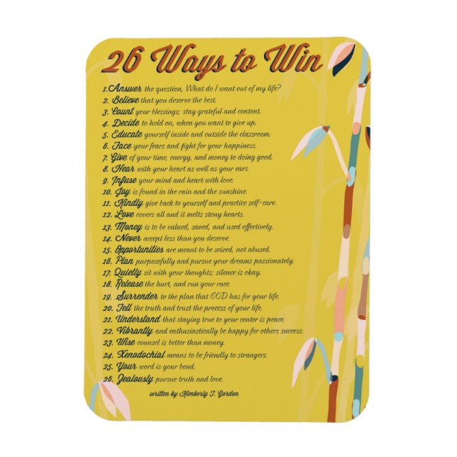26 Ways Encouragement Photo Magnet- Mustard Magnet (Vertical)