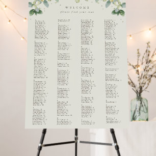 26 x 38" Alphabetical Seating Chart for 250 People Foam Board