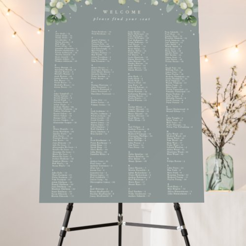 26 x 38 Alphabetical Seating Chart for 250 People Foam Board