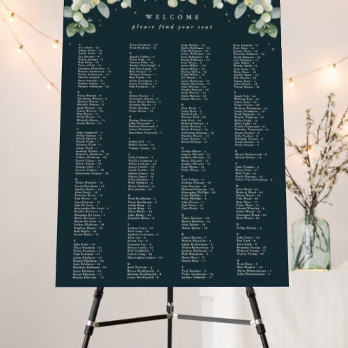 26 x 38 Alphabetical Seating Chart for 250 People Foam Board