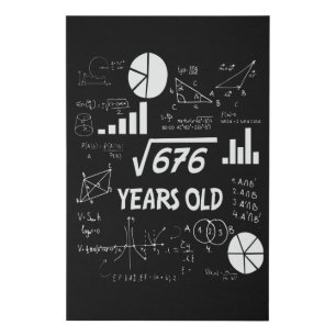 26 Year Old Bday Math Teacher 26th Birthday Gift Faux Canvas Print
