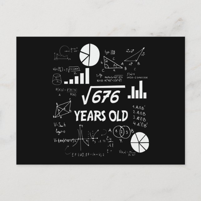 26 Year Old Bday Math Teacher 26th Birthday Gift Postcard (Front)