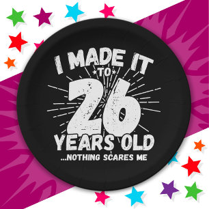 26 Year Old Sarcastic Meme Funny 26th Birthday Paper Plates