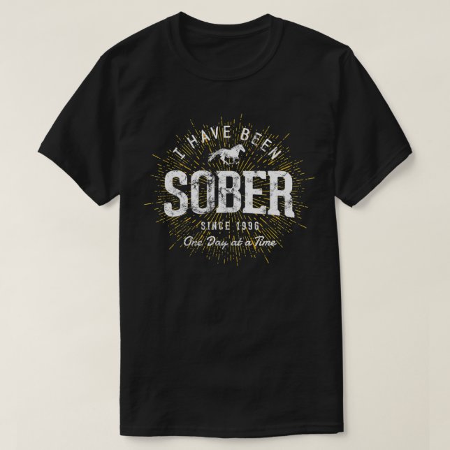 26 Year Sober Since 1996 Sobriety  T-Shirt (Design Front)