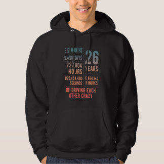 26 Years Married Funny 26th Wedding Anniversary Hoodie