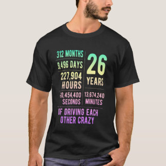 26 Years Married Funny 26th Wedding Anniversary T-Shirt