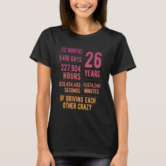 26 Years Married Funny 26th Wedding Anniversary T-Shirt