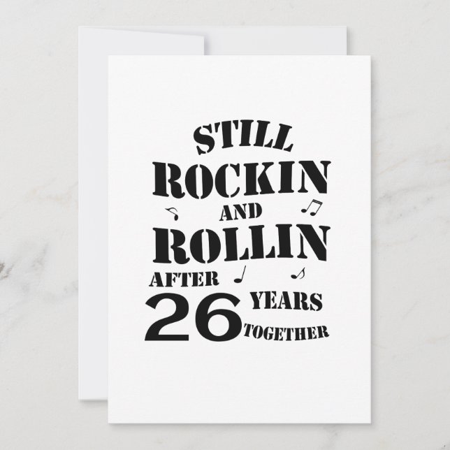 26th Anniversary - 26 Years Anniversary Couples Card (Front)