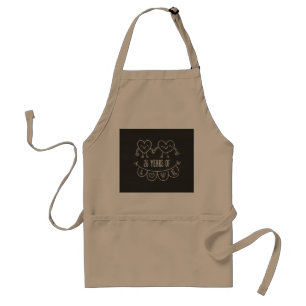 26th Anniversary Gift Chalk Hearts Adult Apron