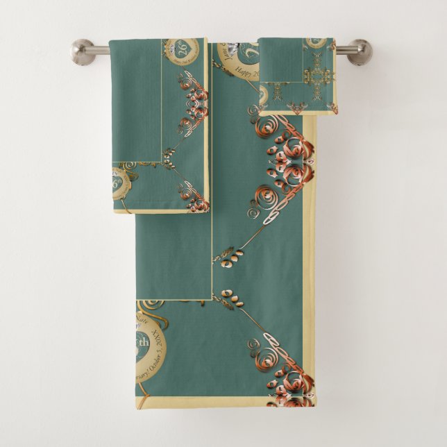 26th/Any Wedding Anniversary  Bath Towel (Insitu)