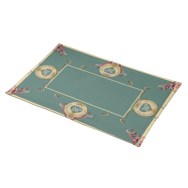 26th/Any Wedding Anniversary Cloth Placemat (On Table)
