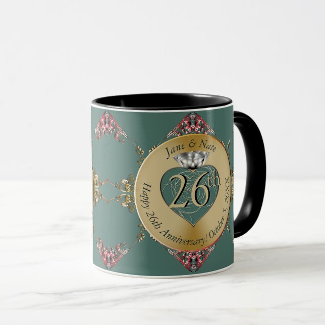 26th/Any Wedding Anniversary Mug (Front Right)