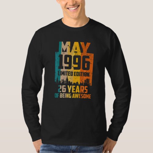 26th Birthday 26 Years Awesome Since May 1996 Vint T_Shirt