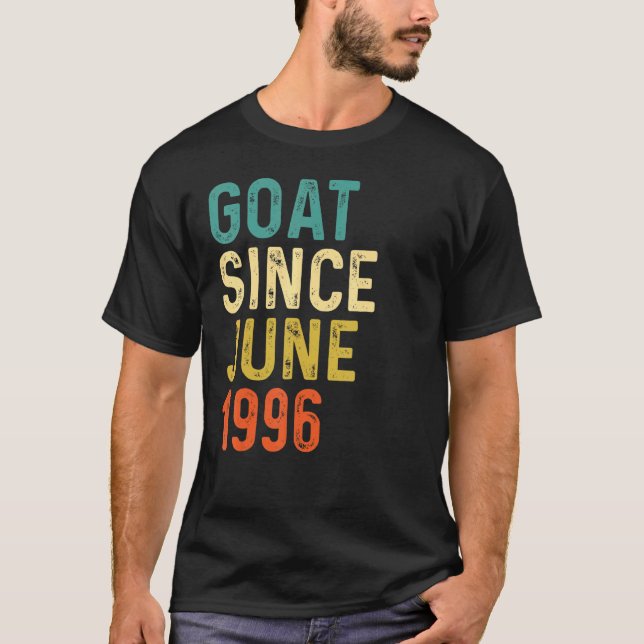 26th Birthday 26 Years Old Goat Since June 1996 T-Shirt (Front)