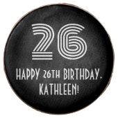 26th Birthday - Art Deco Inspired Look "26", Name Chocolate Covered Oreo (Front)