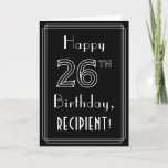 [ Thumbnail: 26th Birthday: Art Deco Style # 26 & Custom Name Card ]