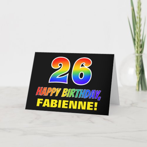 26th Birthday Bold Fun Simple Rainbow 26 Card