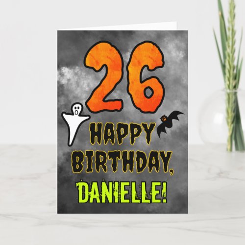 26th Birthday Eerie Halloween Theme  Custom Name Card