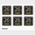 [ Thumbnail: 26th Birthday: Floral Flowers Number, Custom Name Sticker ]