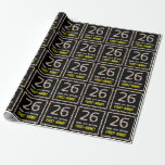 [ Thumbnail: 26th Birthday: Floral Flowers Number, Custom Name Wrapping Paper ]