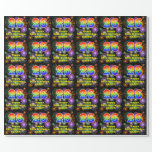 [ Thumbnail: 26th Birthday: Fun Fireworks, Rainbow Look # “26” Wrapping Paper ]