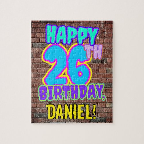 26th Birthday  Fun Urban Graffiti Inspired Look Jigsaw Puzzle