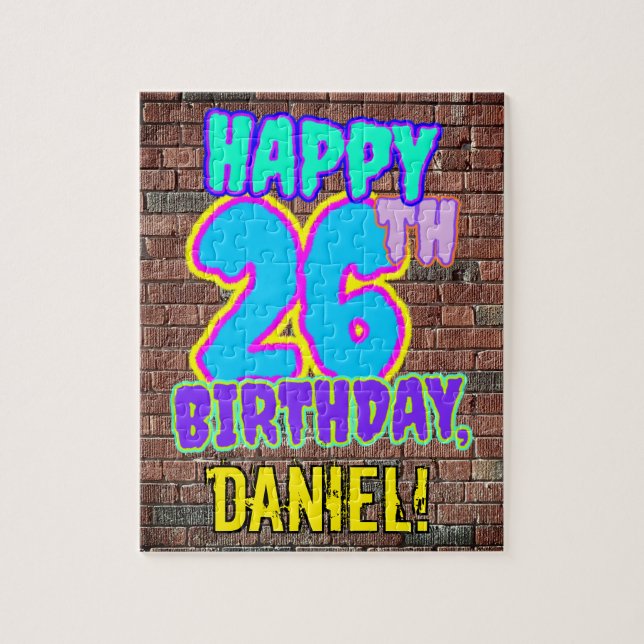 26th Birthday ~ Fun, Urban Graffiti Inspired Look Jigsaw Puzzle (Vertical)