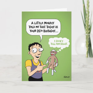 26th Birthday Funny Monkey Card