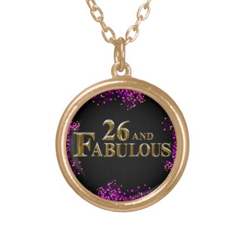 26th  Birthday  Gold Plated Necklace
