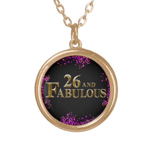 26th  Birthday  Gold Plated Necklace (Front)