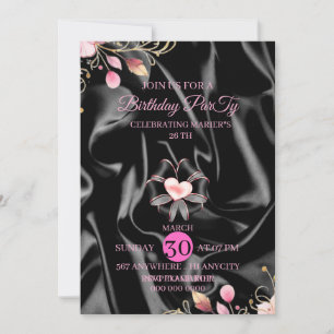 26th birthday invi sparkling pink 26th digitat invitation
