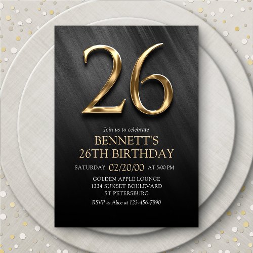 26th Birthday Invitation