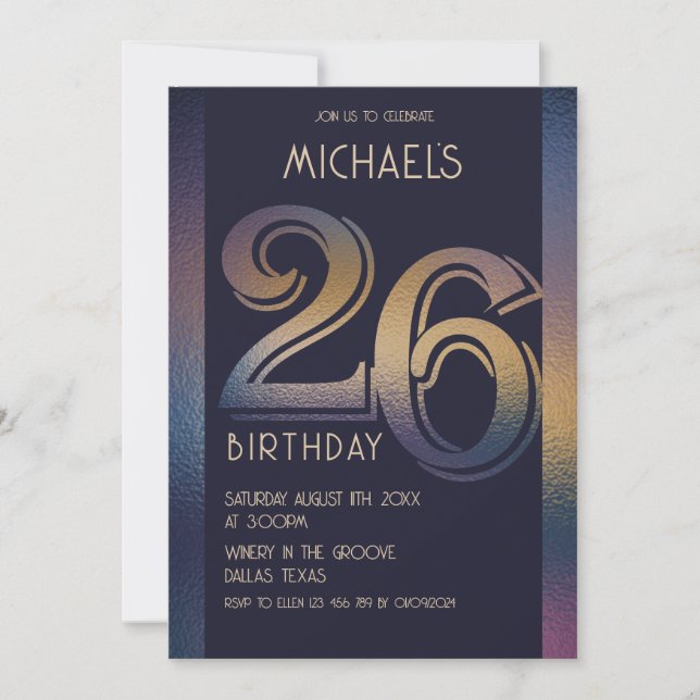 26th birthday invitation (Front)
