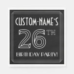 [ Thumbnail: 26th Birthday Party: Art Deco Style + Custom Name Napkins ]