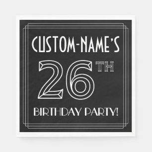 26th Birthday Party: Art Deco Style + Custom Name Napkins