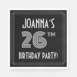 [ Thumbnail: 26th Birthday Party: Art Deco Style + Custom Name Napkins ]