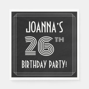 26th Birthday Party: Art Deco Style + Custom Name Napkins