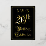 [ Thumbnail: 26th Birthday Party — Fancy Script & Custom Name Invitation ]