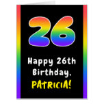 [ Thumbnail: 26th Birthday: Rainbow Spectrum # 26, Custom Name Card ]